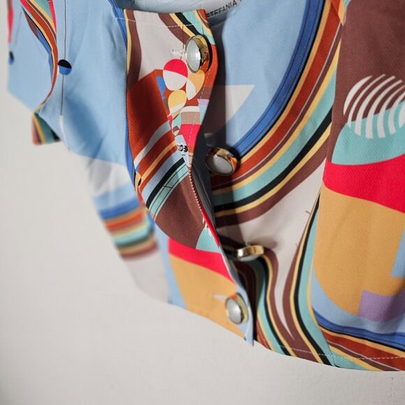 NWT Stefania Vaidani 60s Front Button Crop Top and Matching Button Mini Skirt SM - Picture 7 of 16